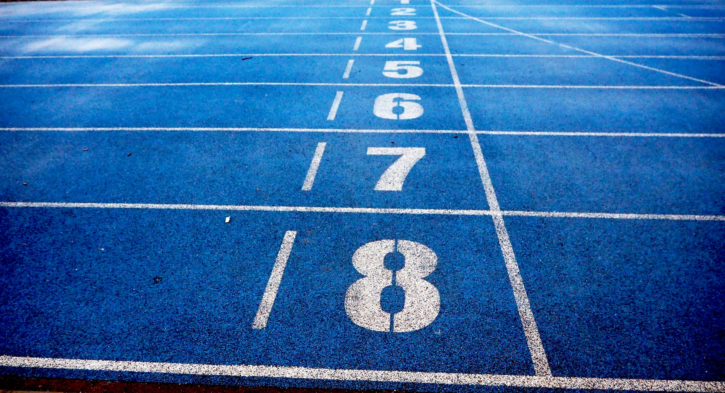 numbers drawn on a parking lot from 8-1